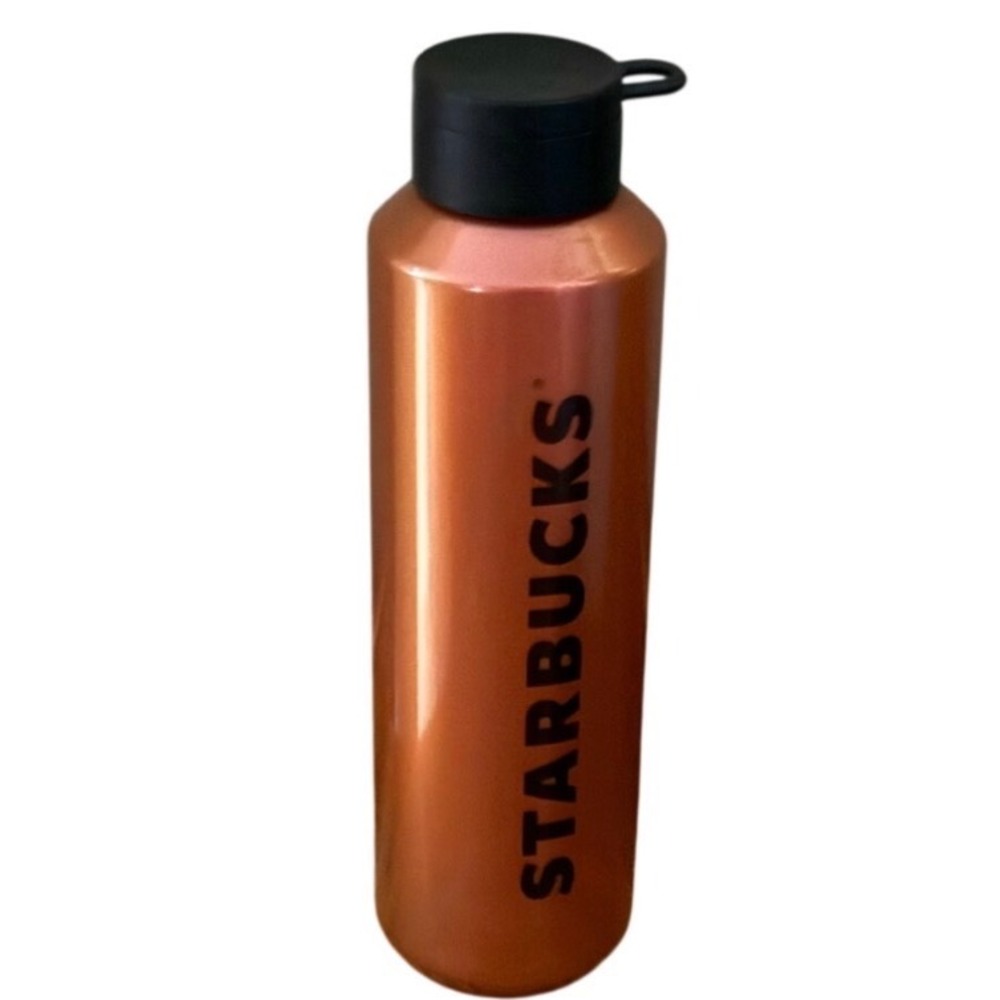 NEW‎ Starbucks Copper Metallic Stainless Steel Water Bottle 20oz Tumbler
